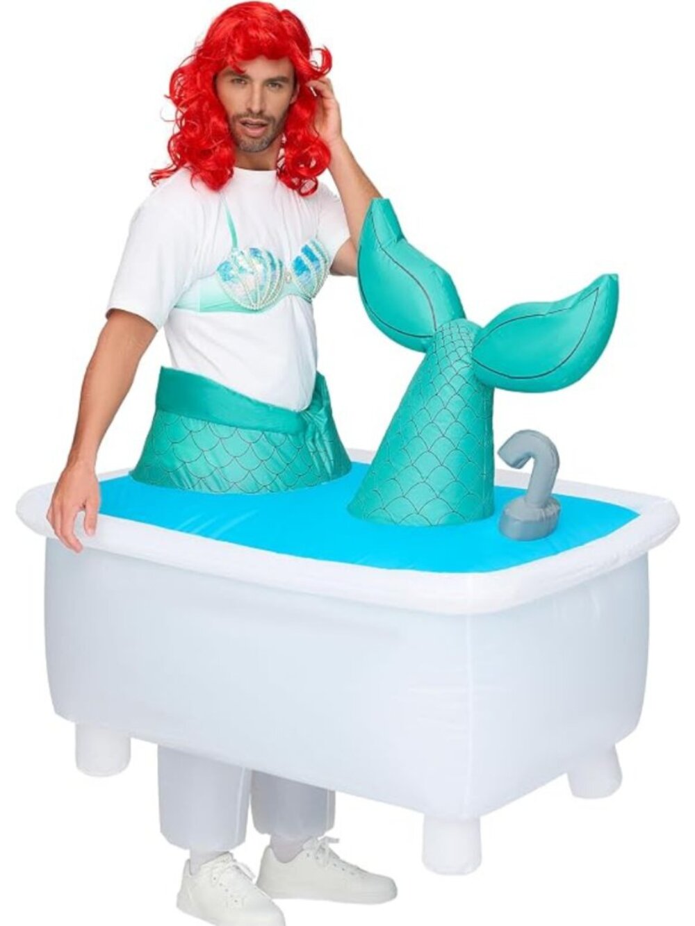 Full Body Mermaid Adult Inflatable Halloween Costume Cosplay One Size